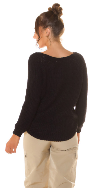 Troody basic comfy fit pullover zwart